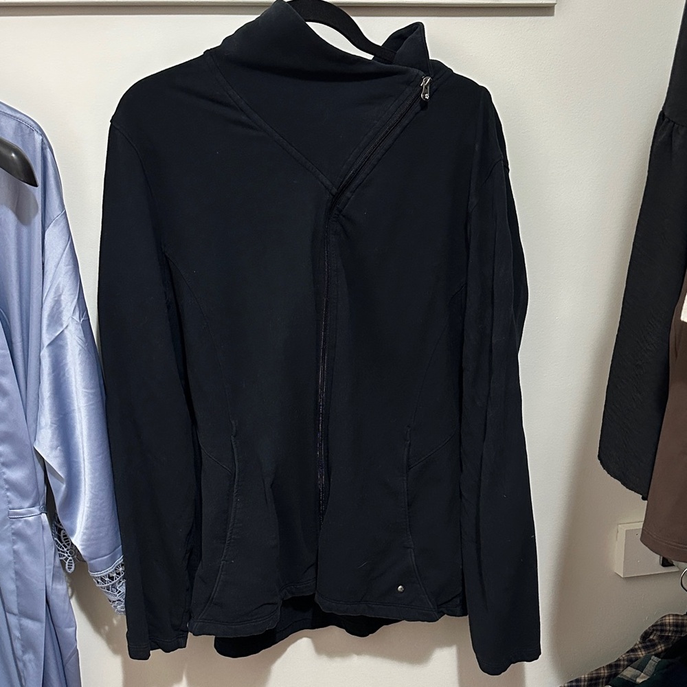 Women’s Black Asymmetrical Zip Sweater